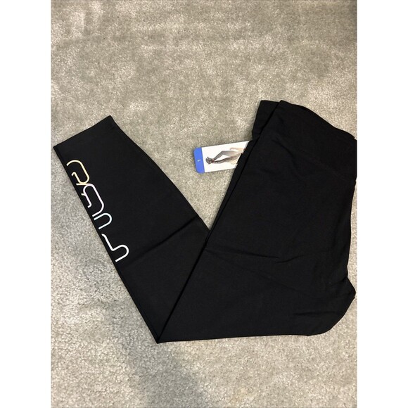 Fila Women's Running Training Leggings Size Large Cotton Black - Picture 1 of 7